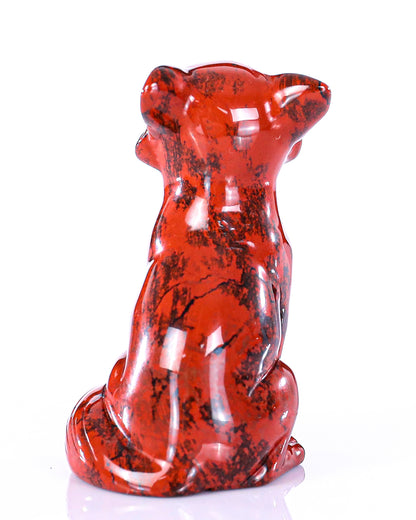 2.5" Red Jasper Hand Carved Crystal Fox Sculpture