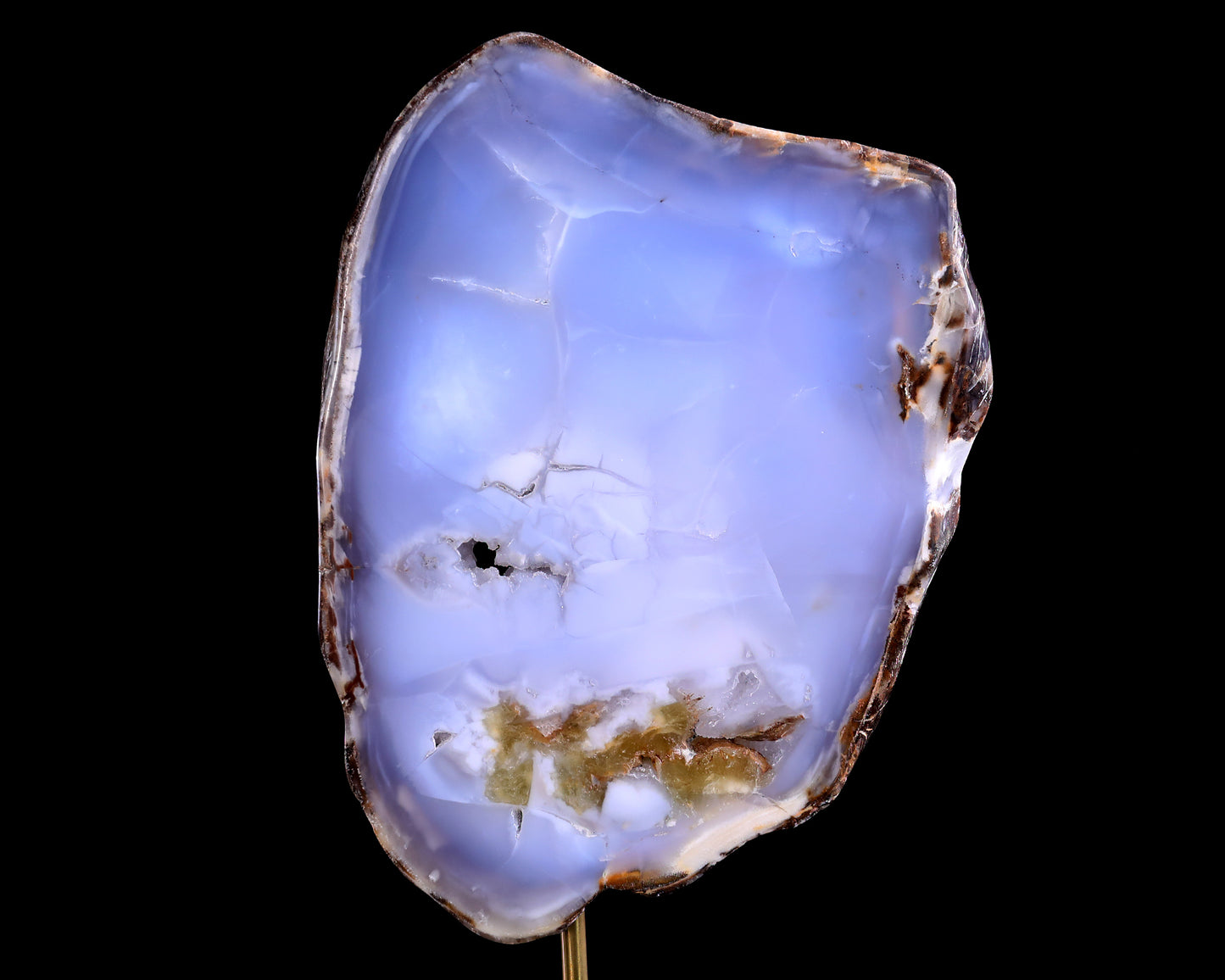 8.2" Blue Chalcedony Hand Carved Mineral Specimen Skull Sculpture