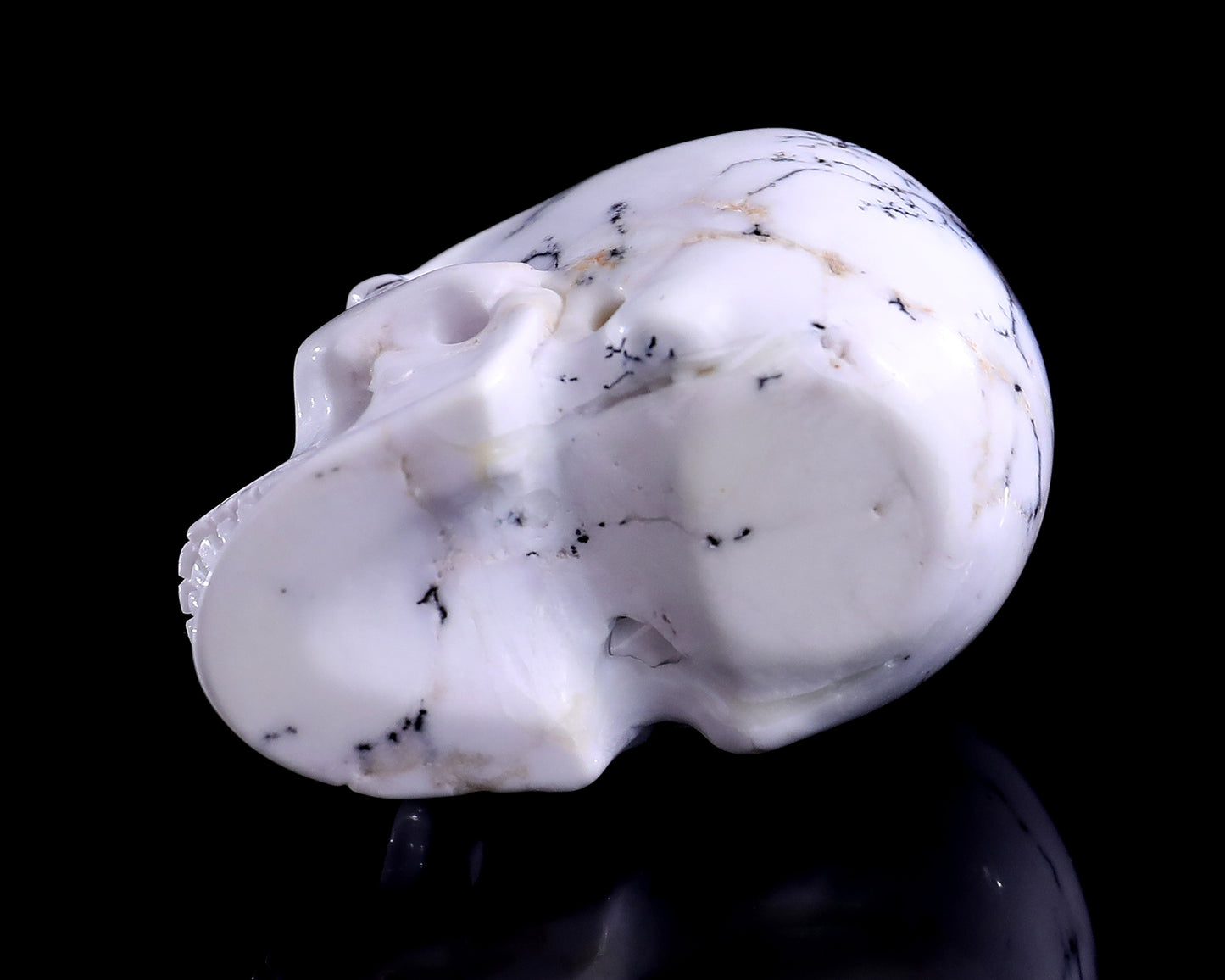 2.2" White Opal Hand Carved Crystal Realistic Skull Sculpture