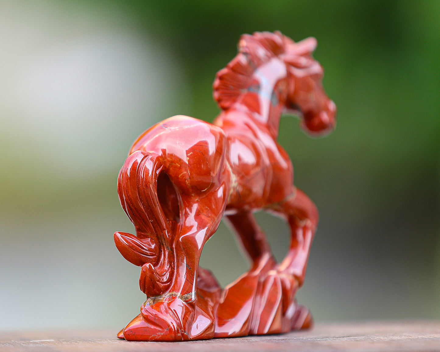 6.3" Red Jasper Hand Carved Crystal Horse Sculpture