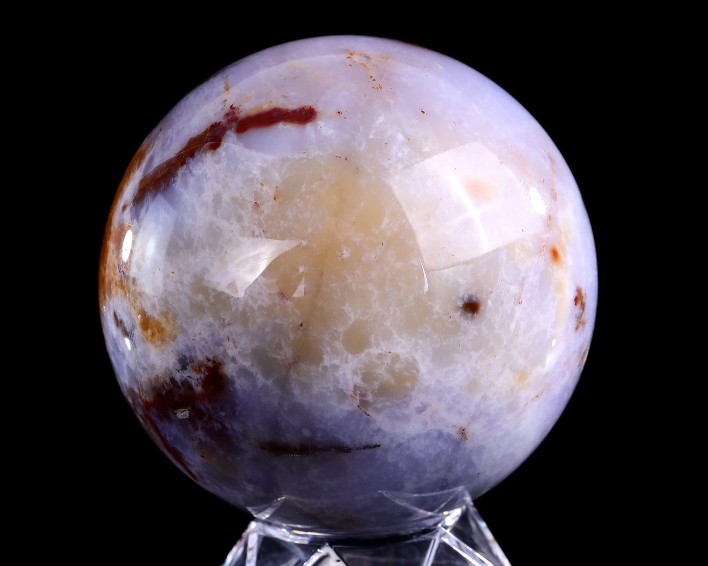 110mm Blue Chalcedony Hand Carved Crystal Sphere