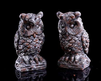 3.0" Yooperlite Hand Carved Crystal Owl Sculpture