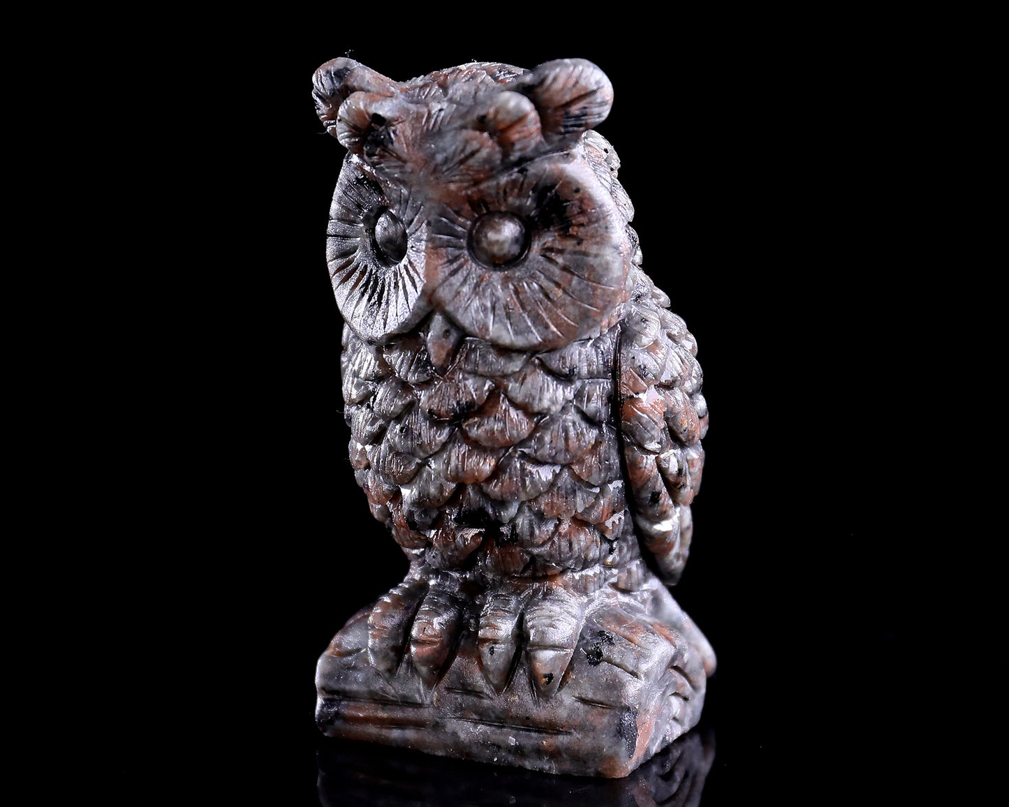 3.0" Yooperlite Hand Carved Crystal Owl Sculpture