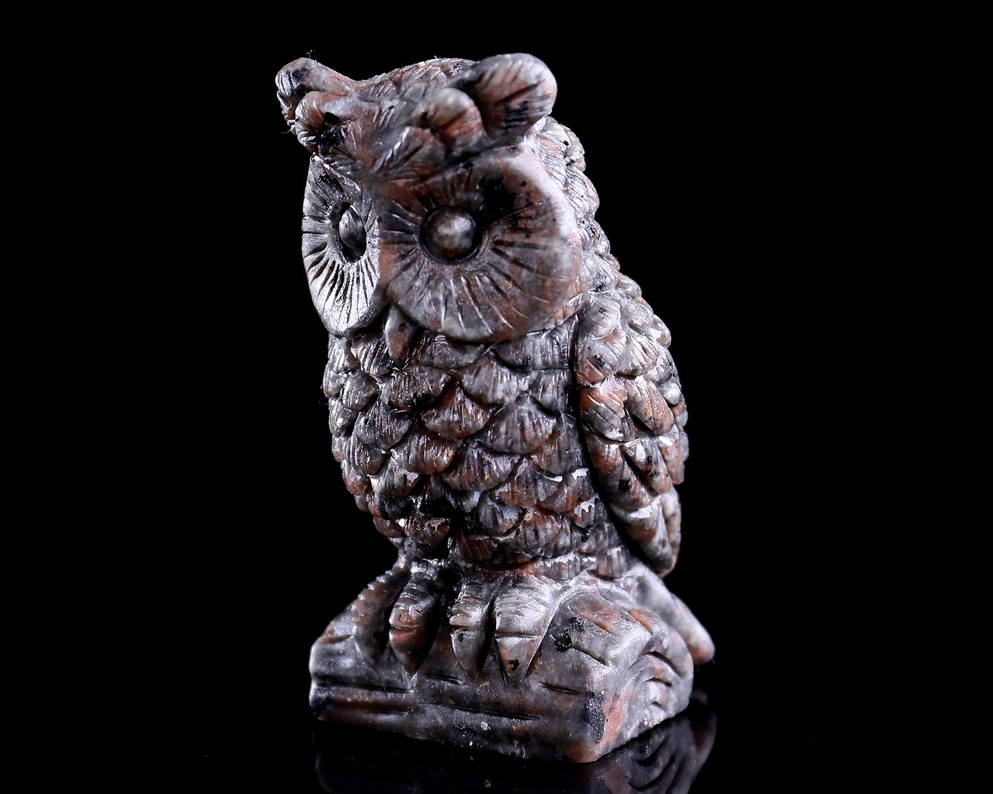 3.0" Yooperlite Hand Carved Crystal Owl Sculpture