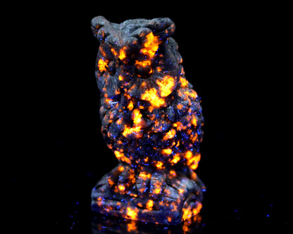 3.0" Yooperlite Hand Carved Crystal Owl Sculpture