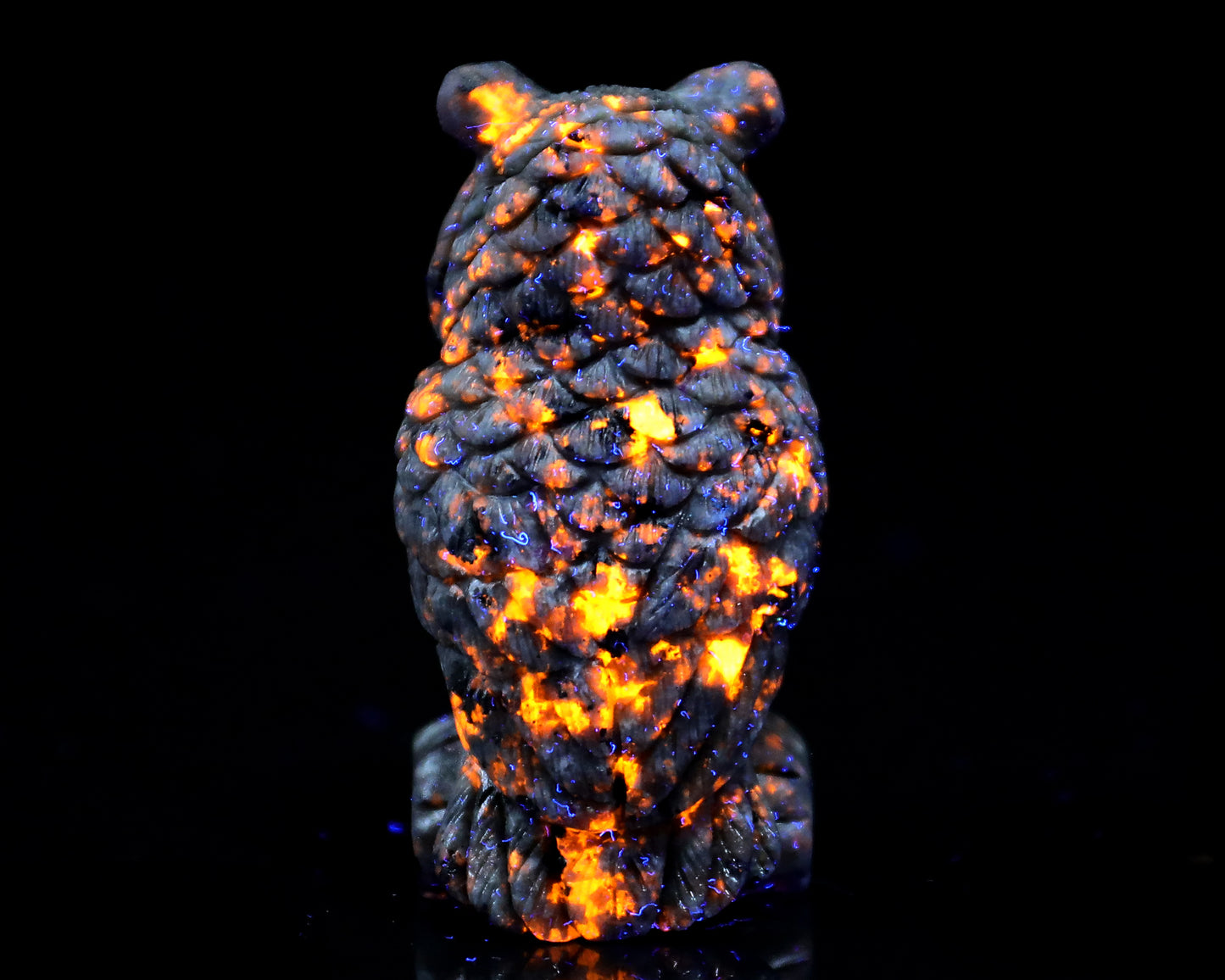 3.0" Yooperlite Hand Carved Crystal Owl Sculpture