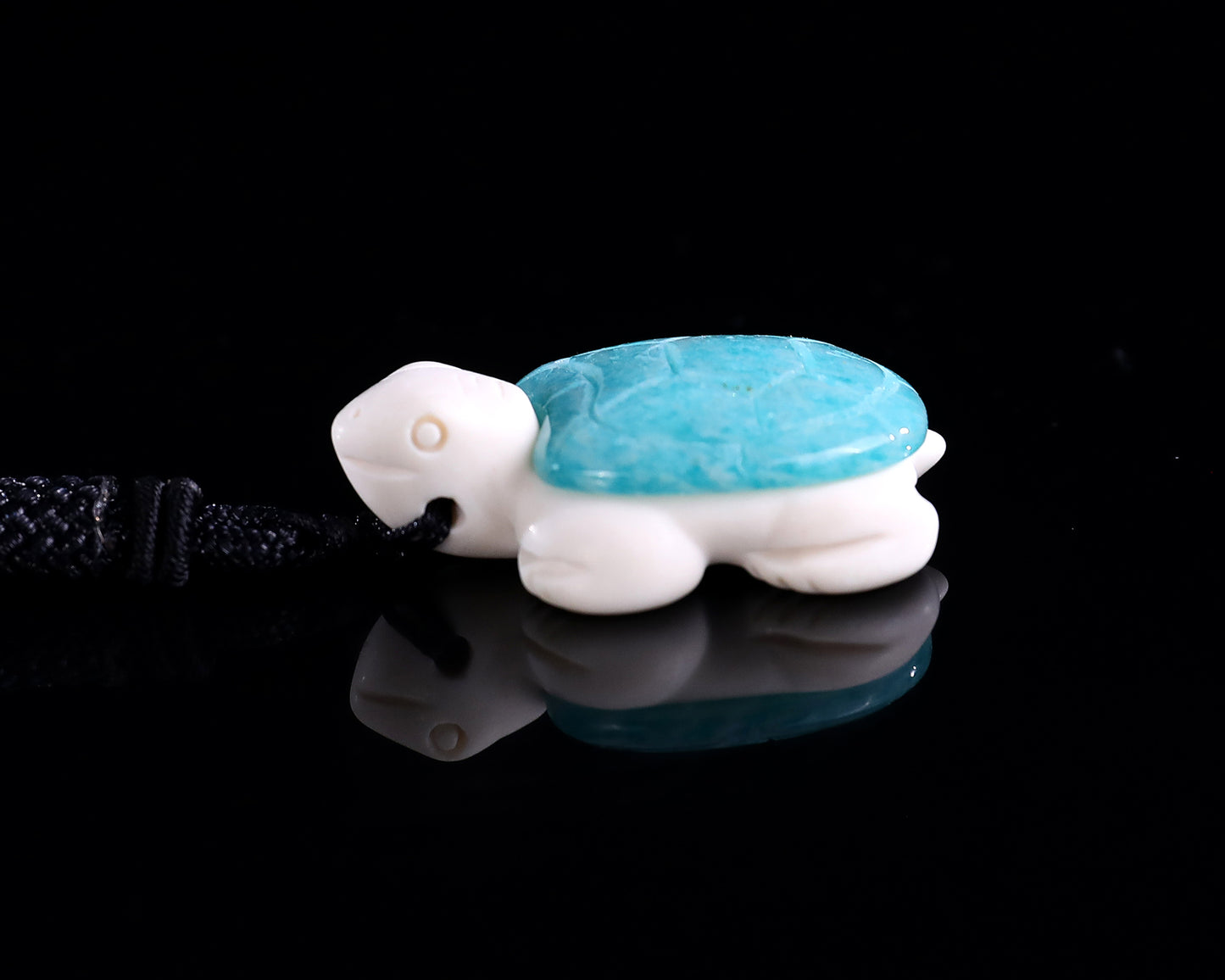 1.5" Amazonite Hand Carved Crystal Mini Turtle Pendant 3pcs