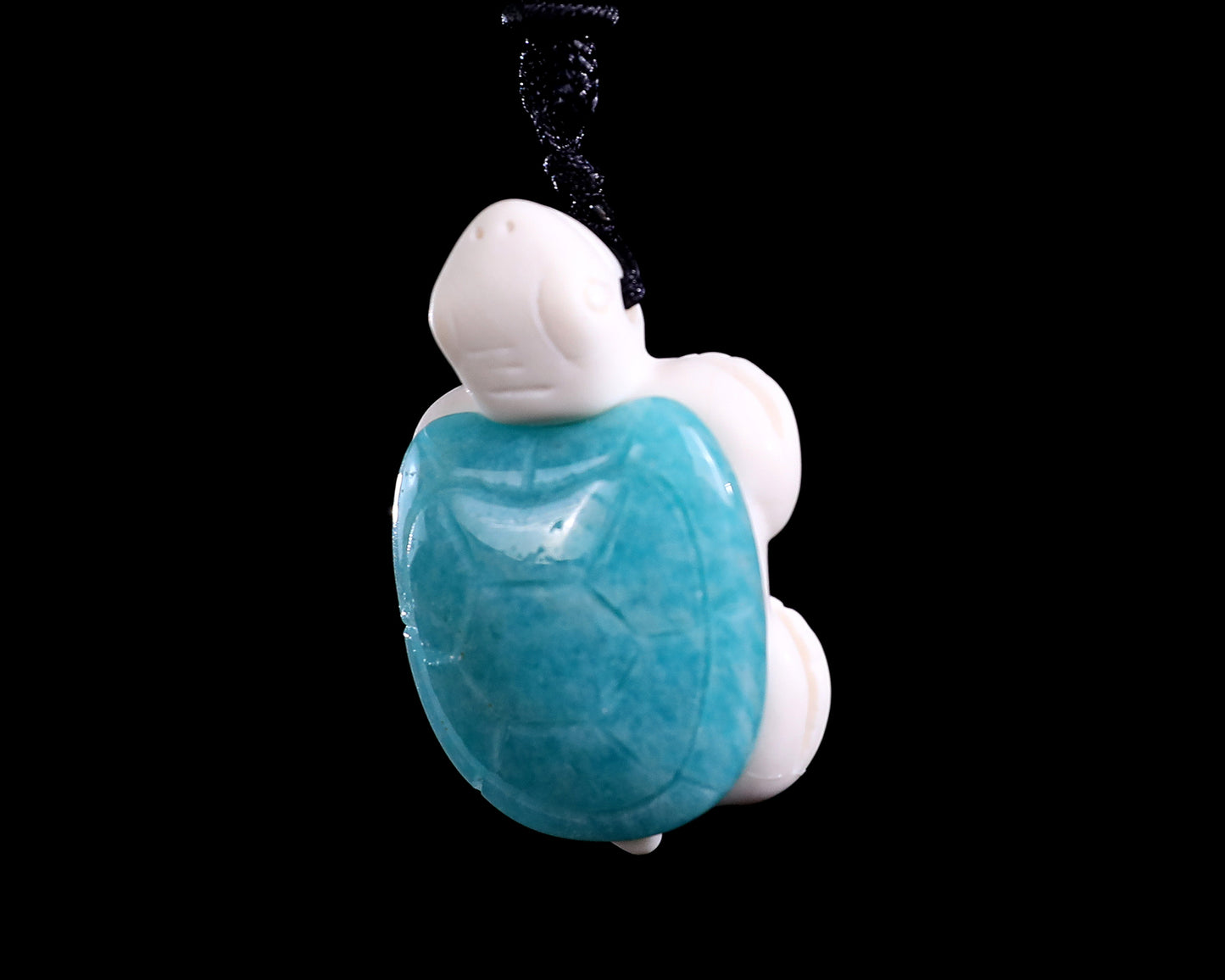 1.5" Amazonite Hand Carved Crystal Mini Turtle Pendant 3pcs