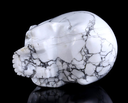 4.0" Howlite Hand Carved Crystal Skull Sculpture