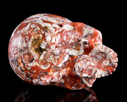 4.0" Coin Agate Hand Carved Crystal Skull Sculpture