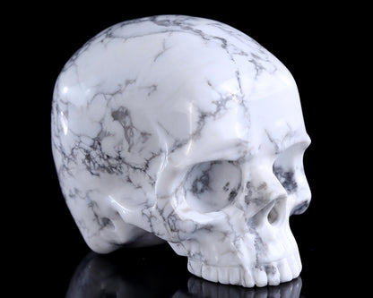 4.0" Howlite Hand Carved Crystal Skull Sculpture