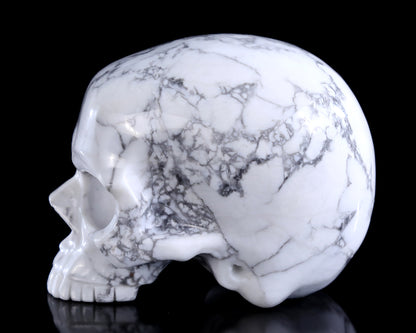 4.0" Howlite Hand Carved Crystal Skull Sculpture