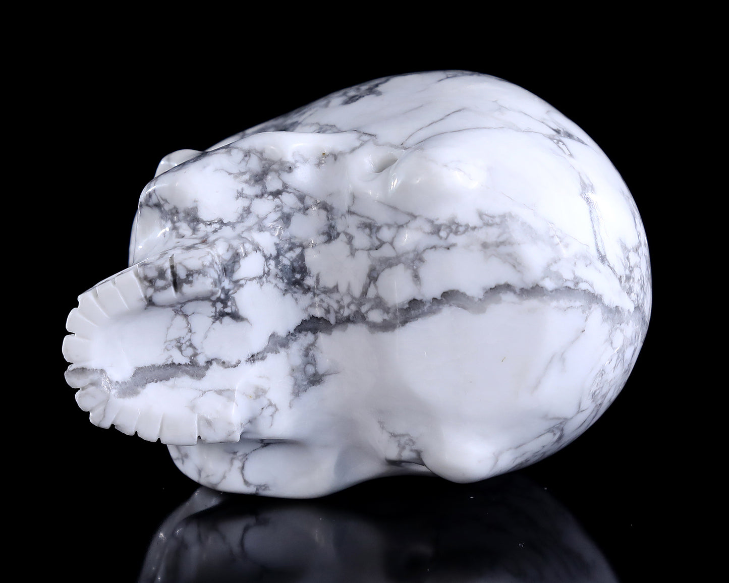 4.0" Howlite Hand Carved Crystal Skull Sculpture