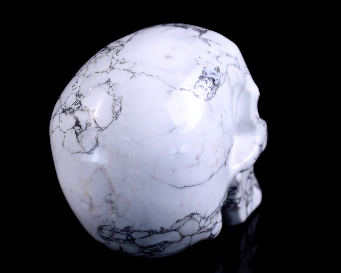 4.3" Howlite Hand Carved Crystal Realistic Skull Sculpture