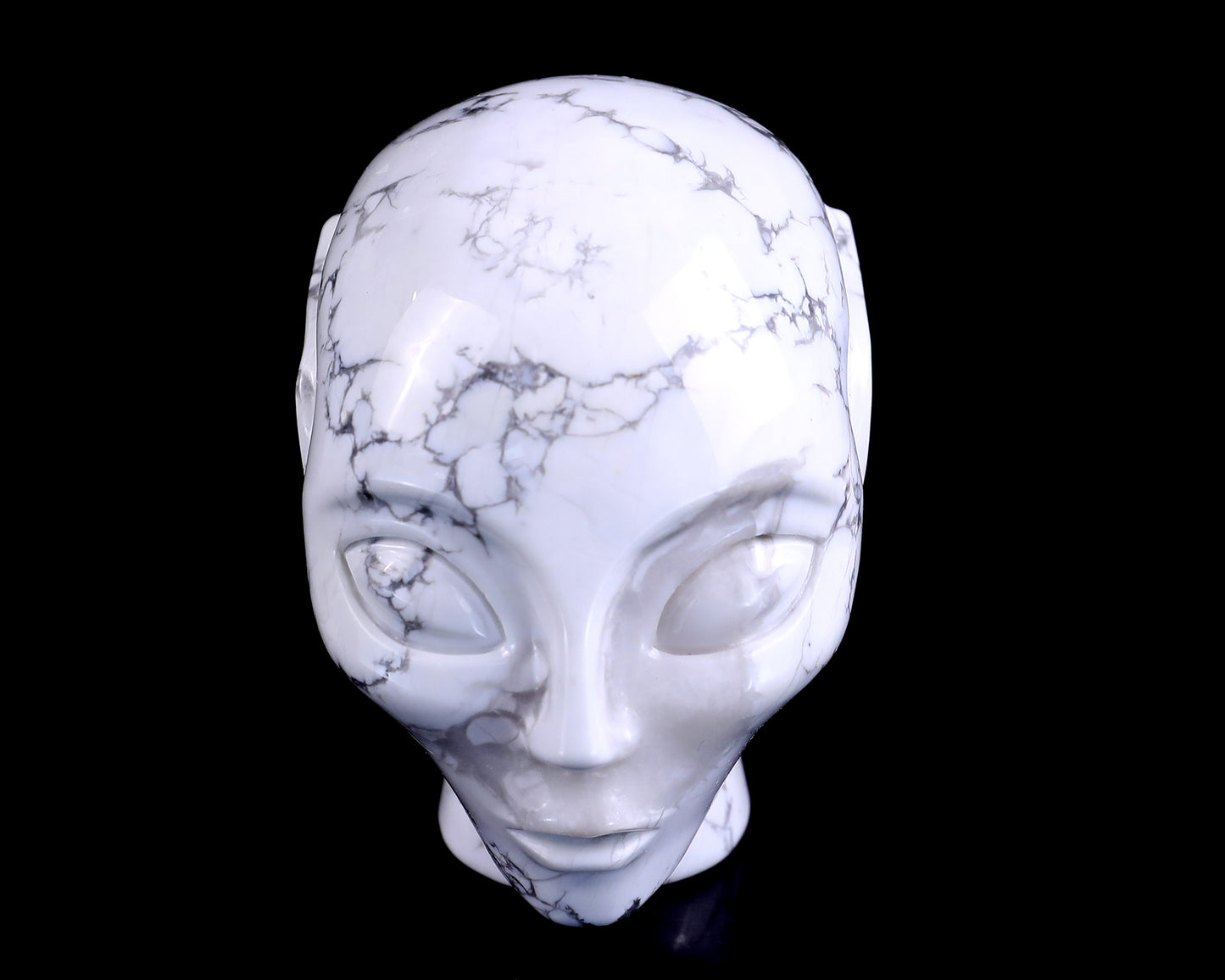 3.9" Howlite Hand Carved Crystal Elf Alien Sculpture