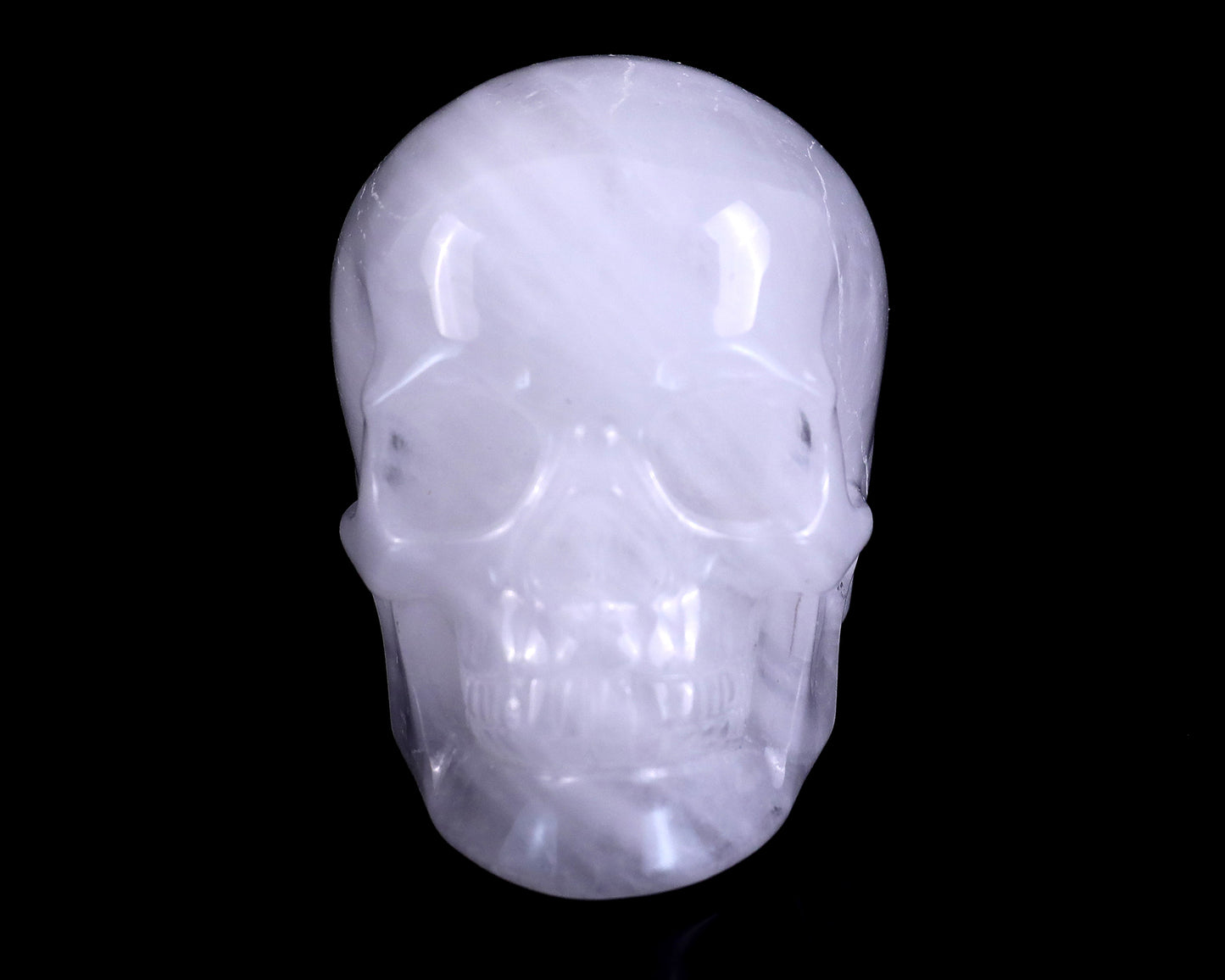 3.0" Angolan Quartz Hand Carved Crystal Realistic Skull Sculpture