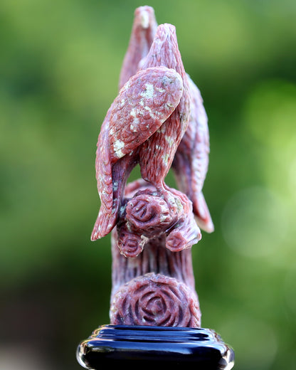 9.4" Red Agate Hand Carved Crystal Eagle Sculpture