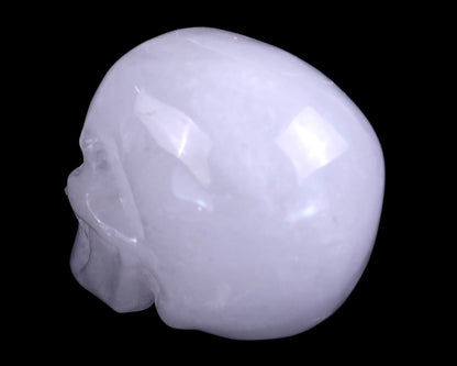 3.0" Angolan Quartz Hand Carved Crystal Realistic Skull Sculpture