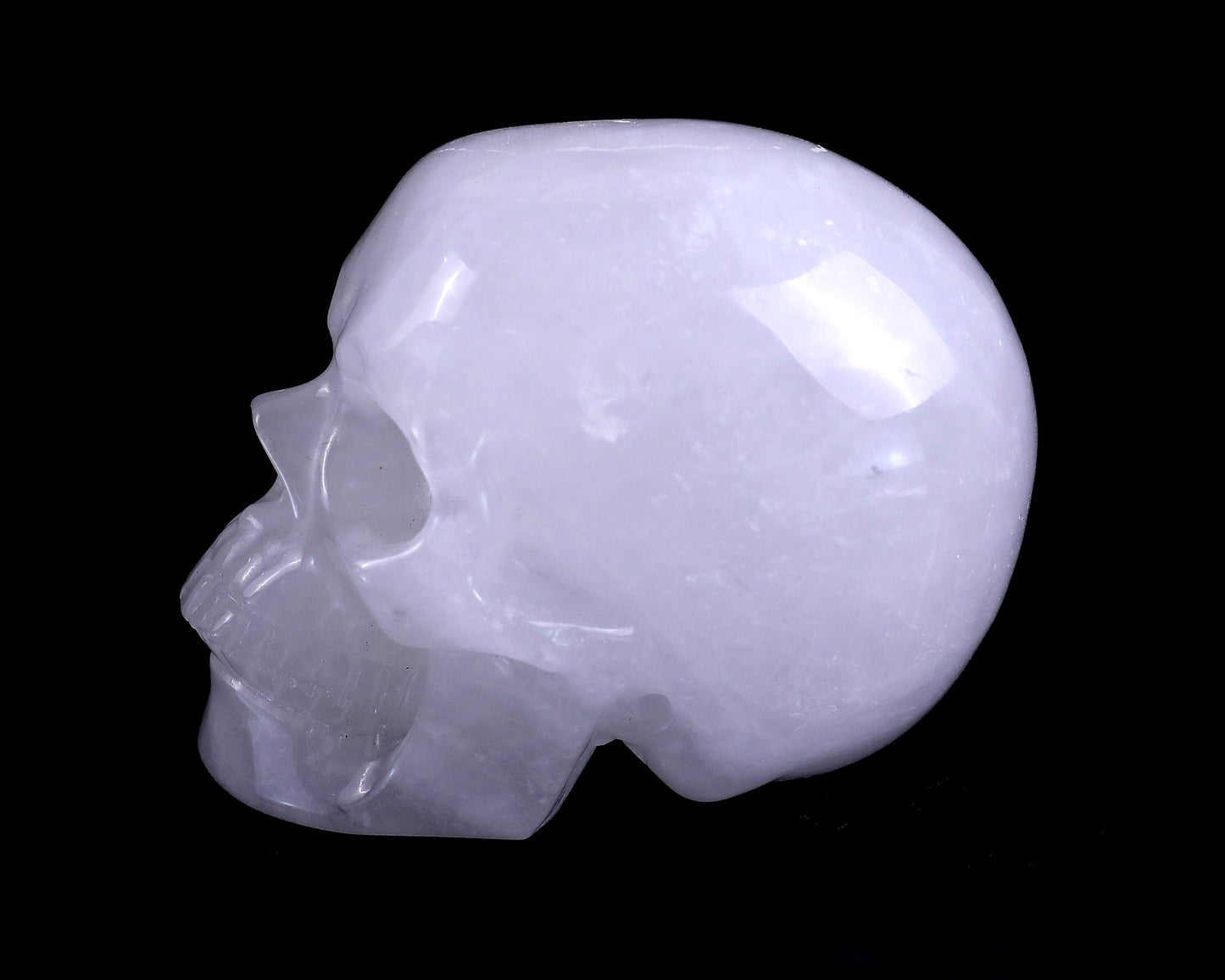 3.0" Angolan Quartz Hand Carved Crystal Realistic Skull Sculpture