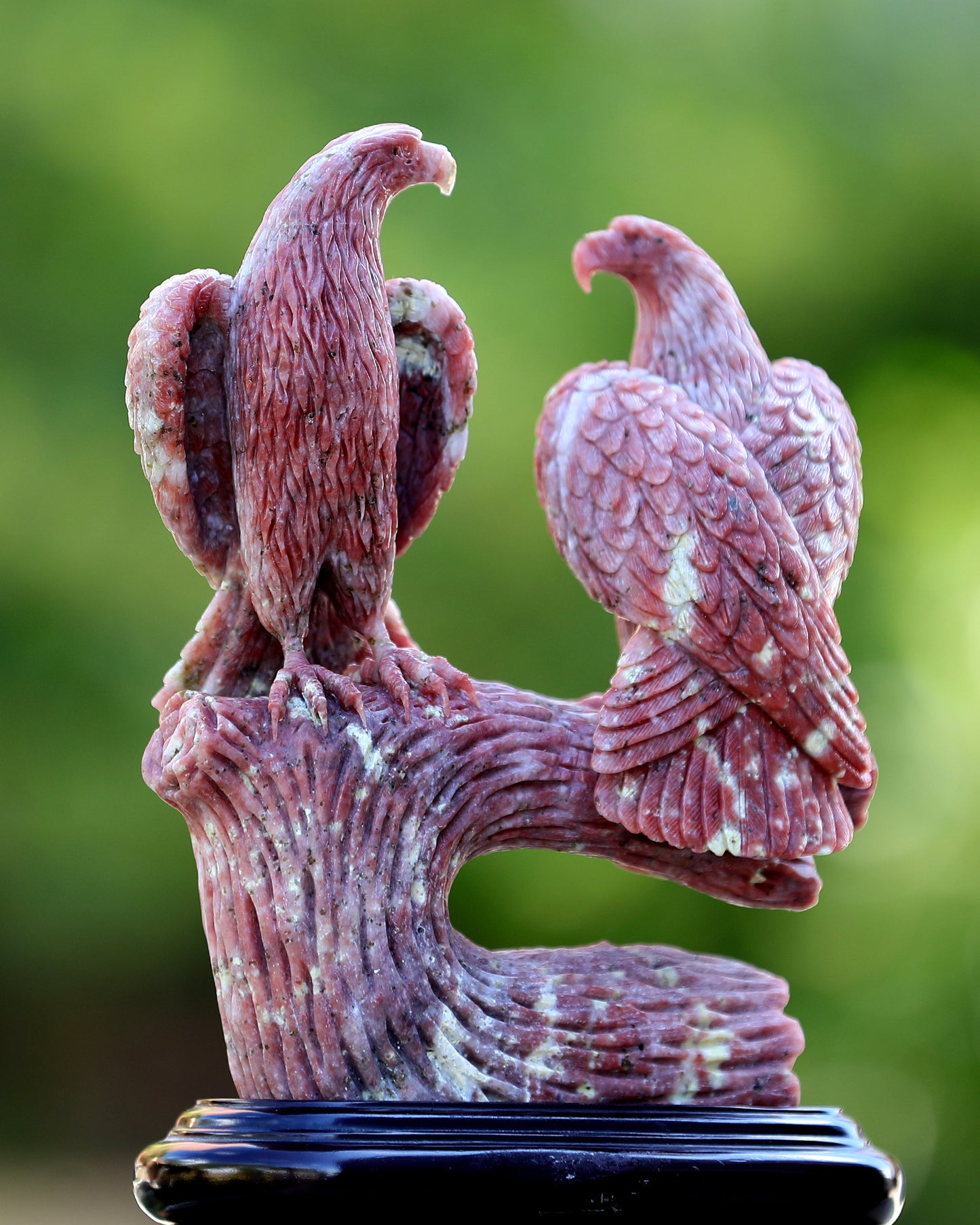 9.4" Red Agate Hand Carved Crystal Eagle Sculpture