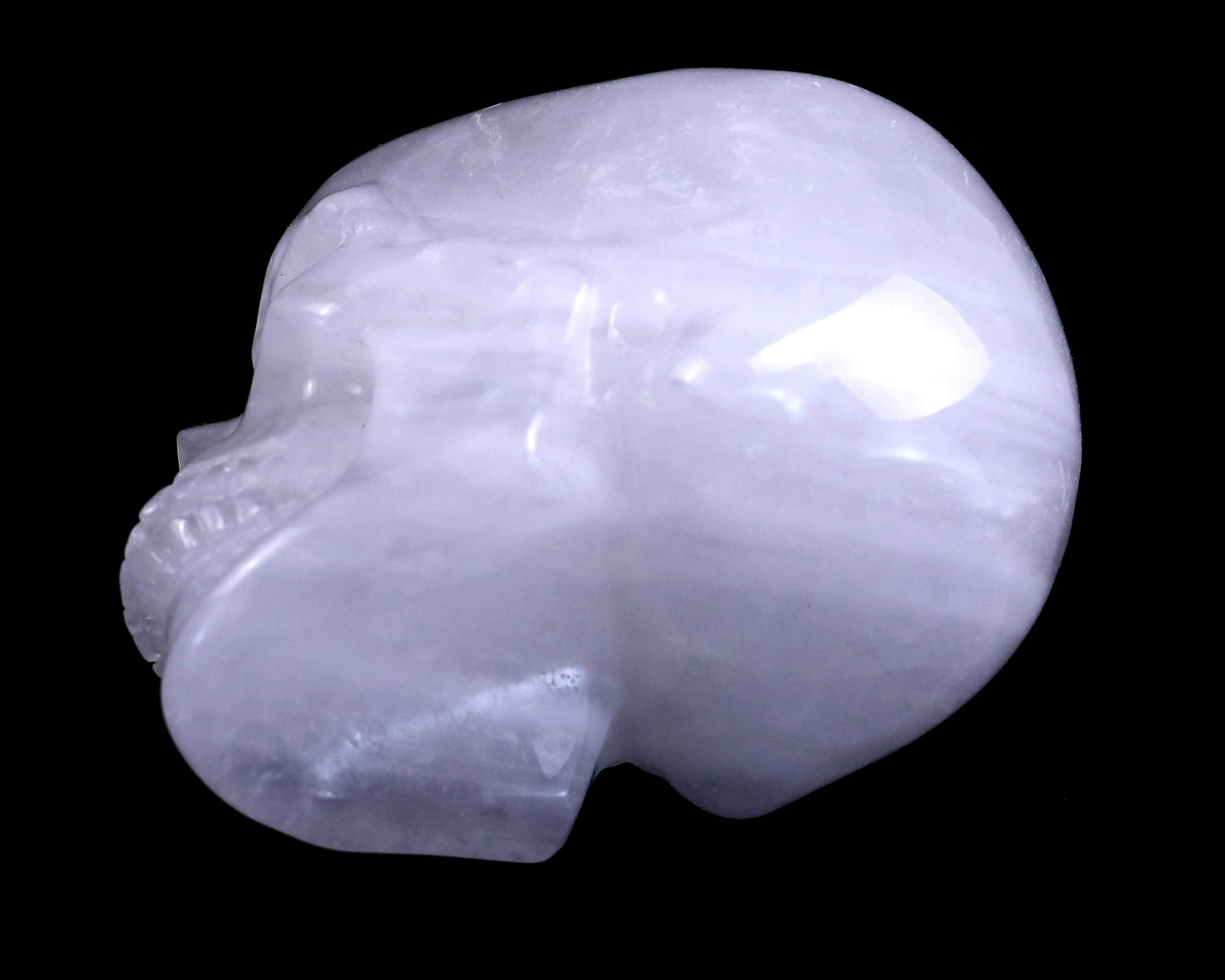 3.0" Angolan Quartz Hand Carved Crystal Realistic Skull Sculpture