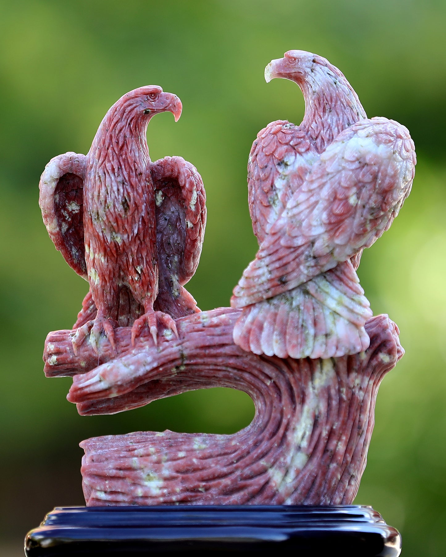 9.4" Red Agate Hand Carved Crystal Eagle Sculpture