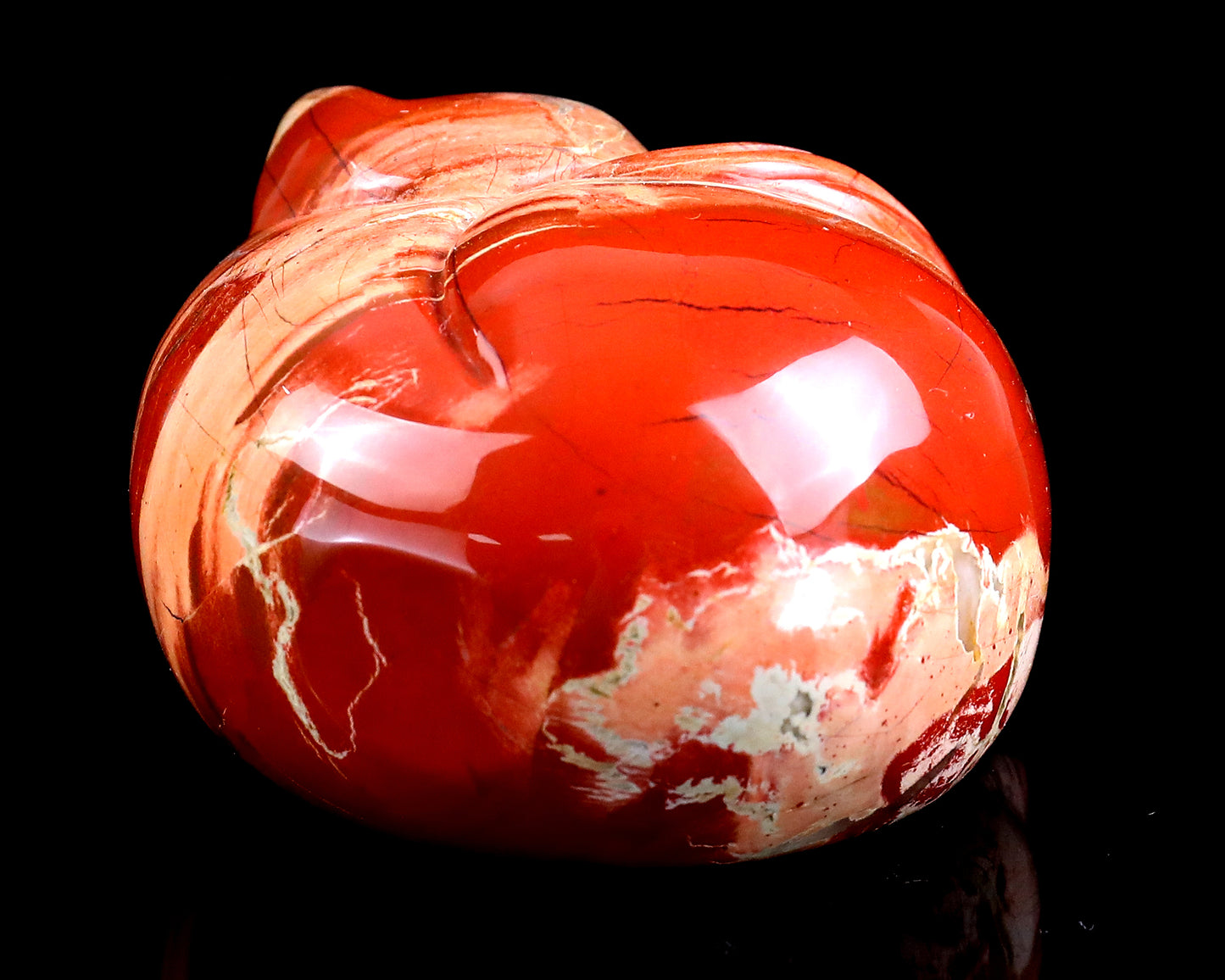 2.5" Red Jasper Hand Carved Crystal Sleepy Cat Sculpture