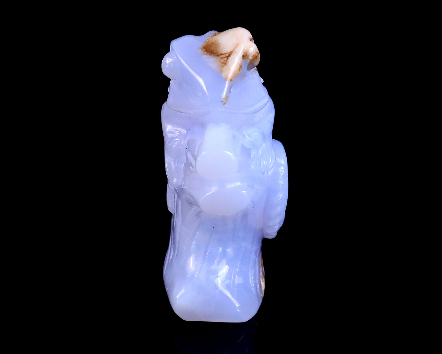 2.9" Blue Chalcedony Hand Carved Crystal Lizard Sculpture