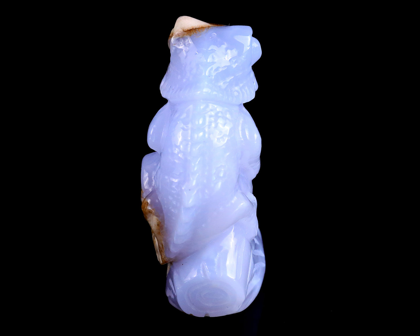 2.9" Blue Chalcedony Hand Carved Crystal Lizard Sculpture