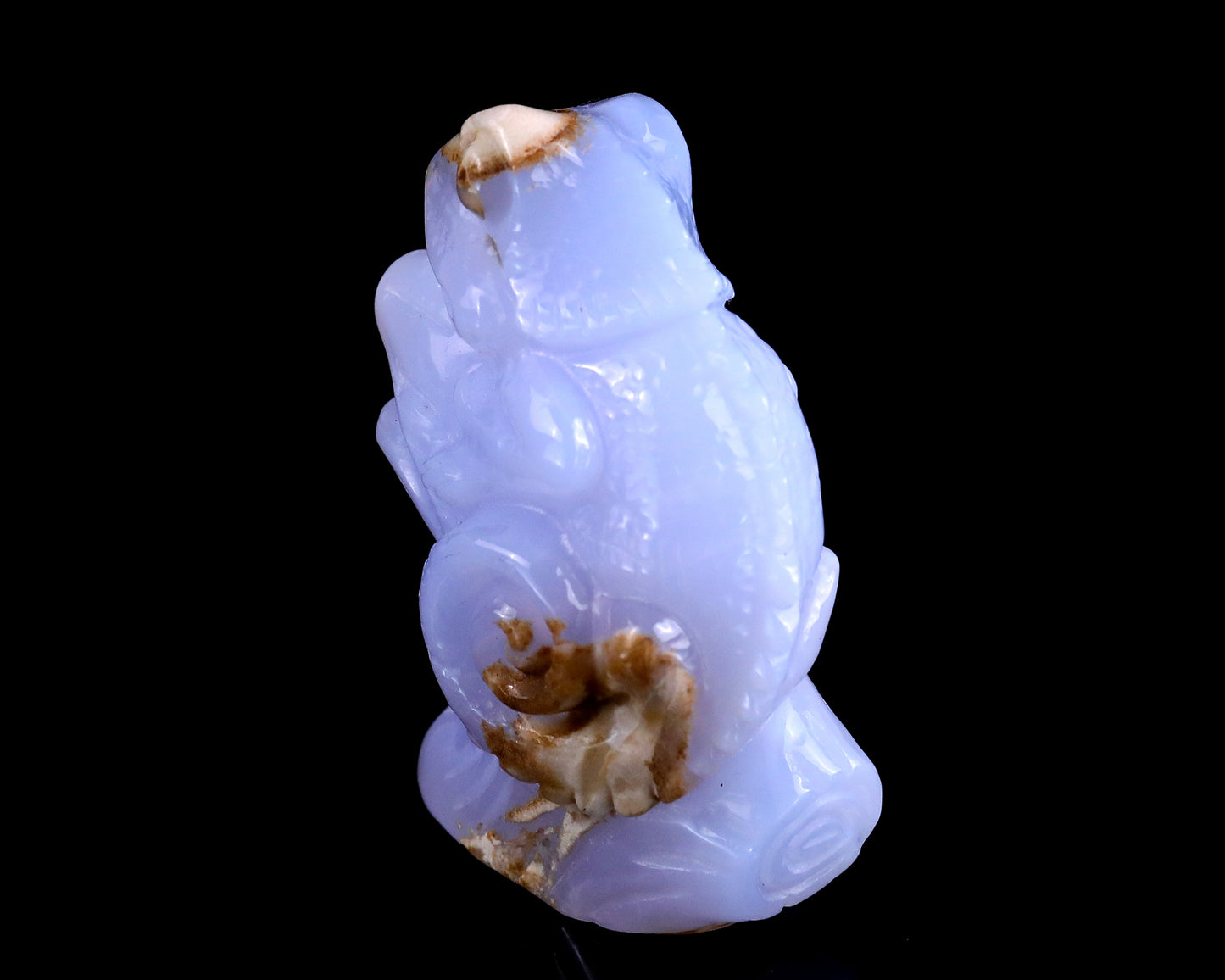 2.9" Blue Chalcedony Hand Carved Crystal Lizard Sculpture