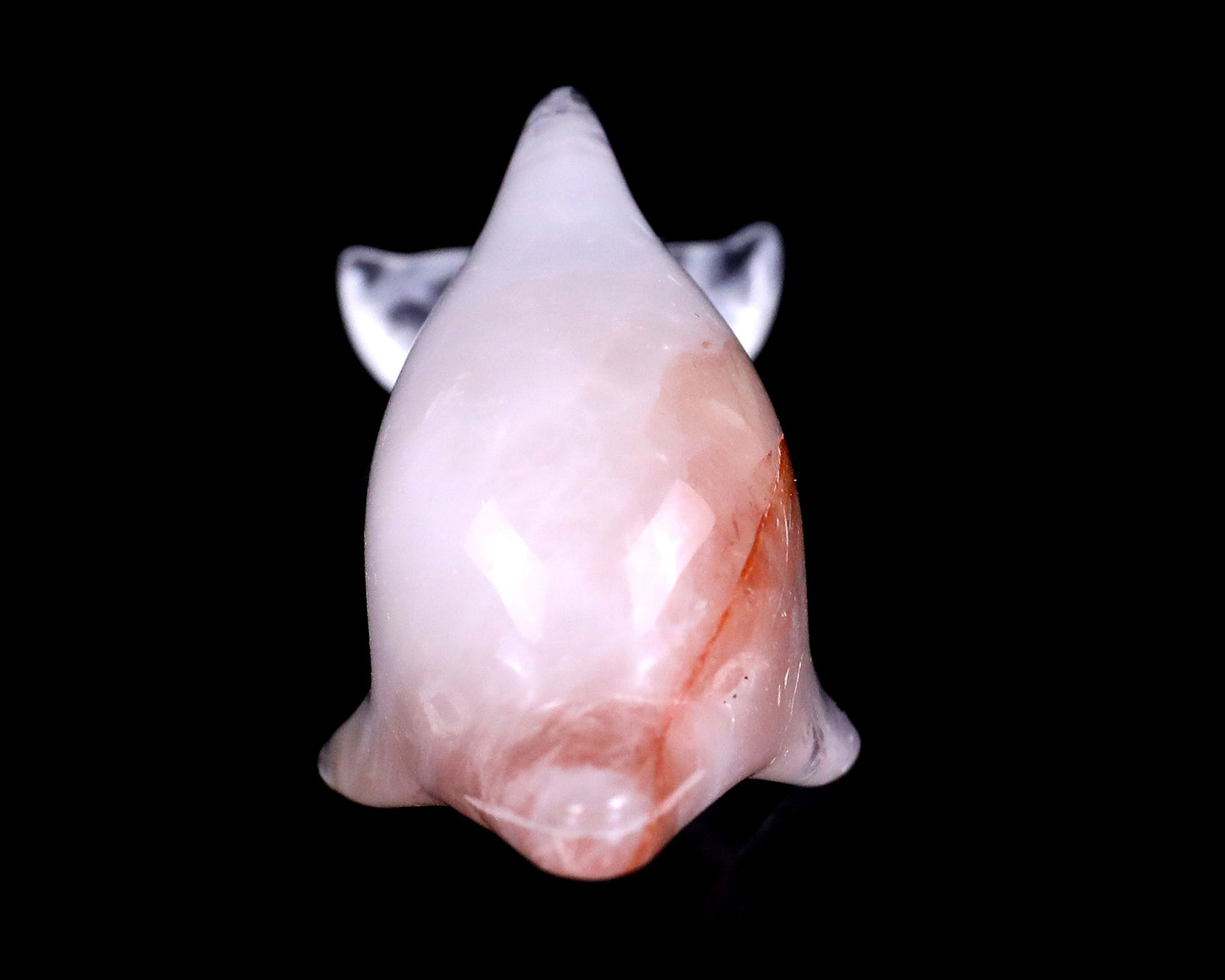 3.9" Angolan Quartz Rock Hand Carved Crystal Dolphin Sculpture