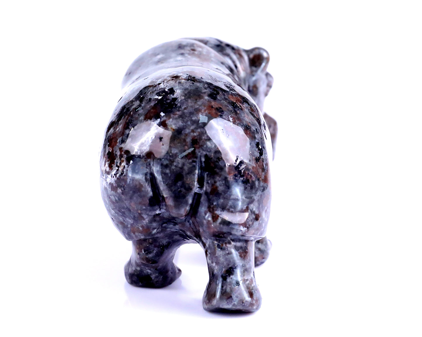 3.9" Yooperlite Hand Carved Crystal Hippo Sculpture