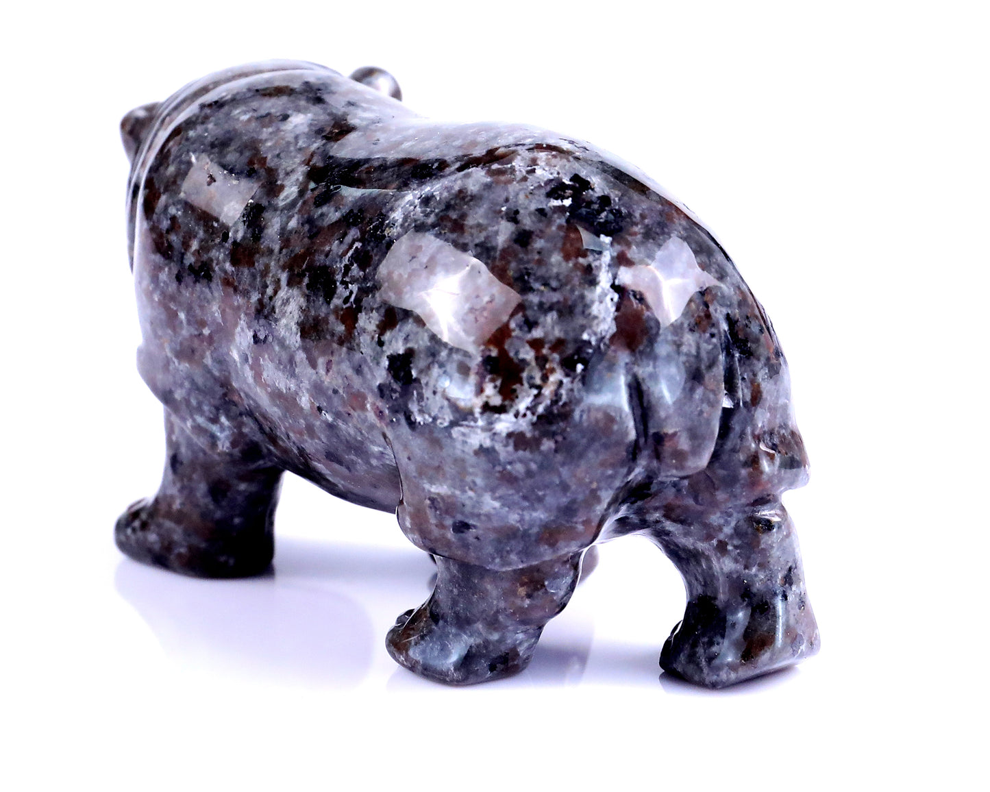 3.9" Yooperlite Hand Carved Crystal Hippo Sculpture