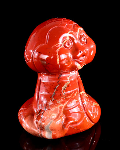 2.9" Red Jasper Hand Carved Crystal Baby Snake Sculpture