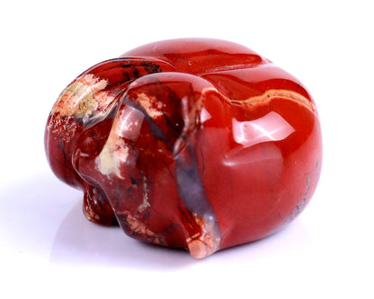 1.6" Red Jasper Hand Carved Crystal Sleepy Cat Sculpture