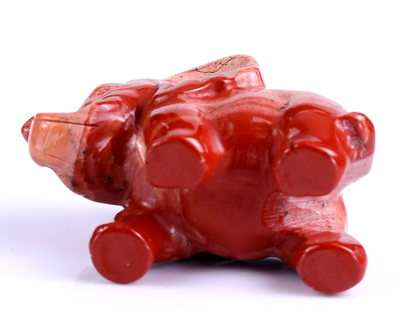 2.4" Red Jasper Hand Carved Crystal Elephant Sculpture