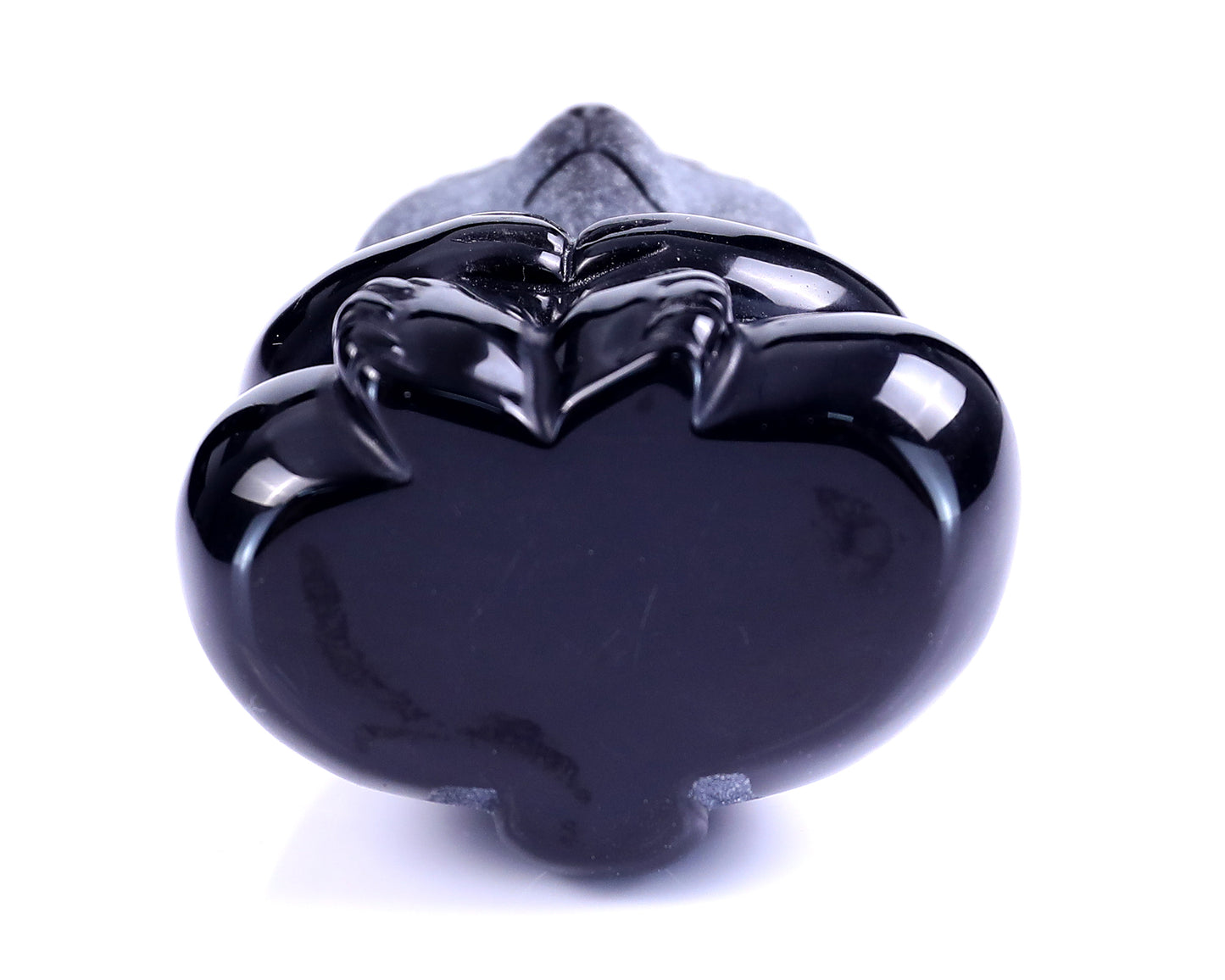 2.9" Black Obsidian Hand Carved Crystal Panda Sculpture