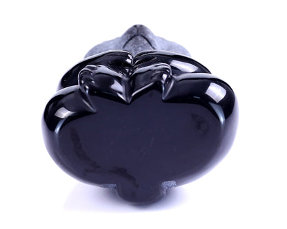 2.9" Black Obsidian Hand Carved Crystal Panda Sculpture