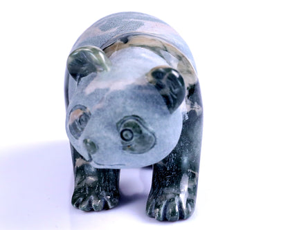 2.9" Jiulong Jade Hand Carved Crystal Panda Sculpture