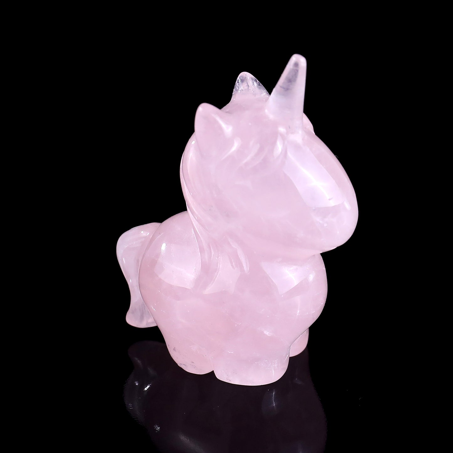 2.8" Natural Chalcedony Hand Carved Crystal Unicorn Sculpture