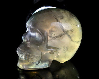 3.0" Fluorite Hand Carved Crystal Skull Sculpture