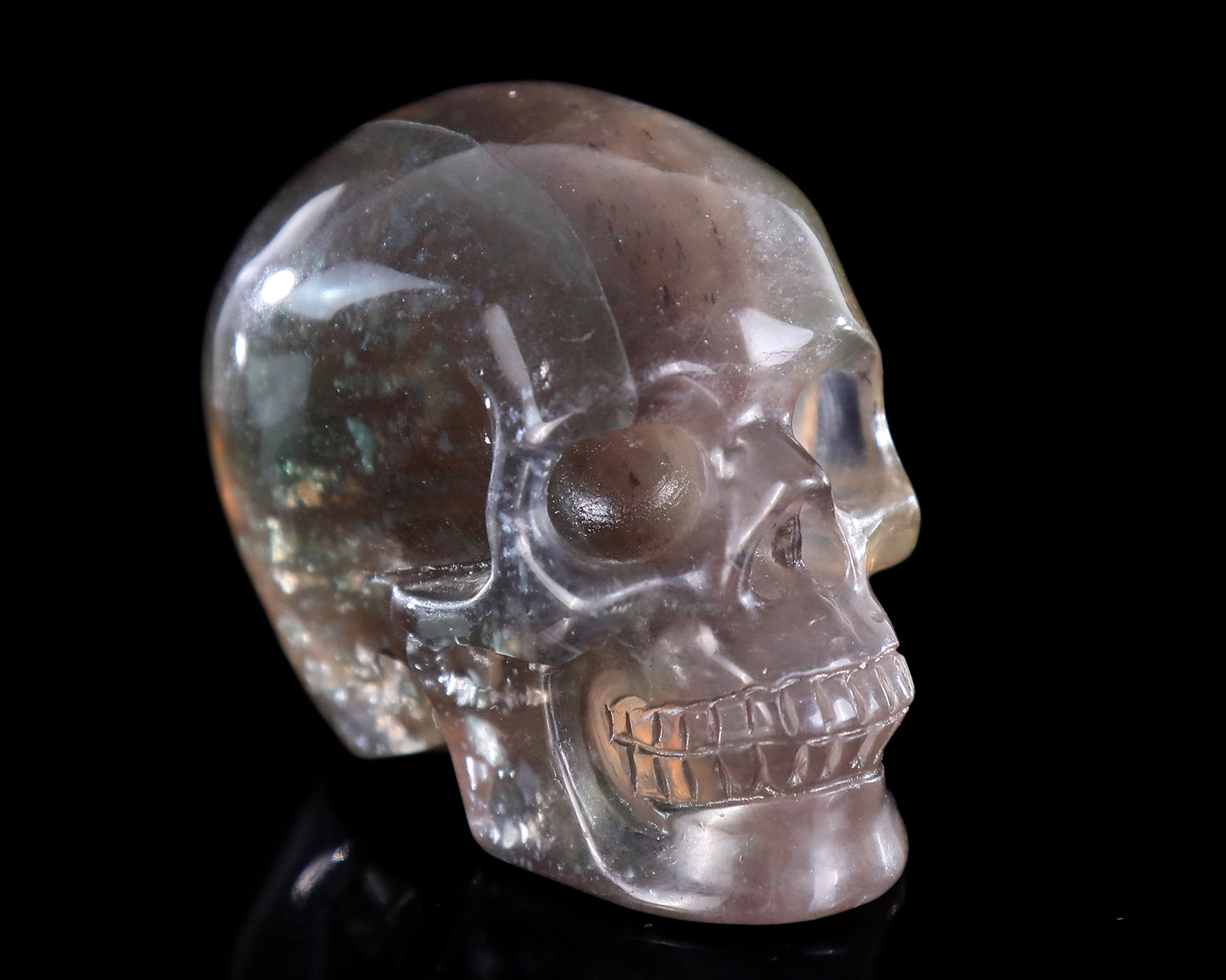 3.0" Fluorite Hand Carved Crystal Skull Sculpture