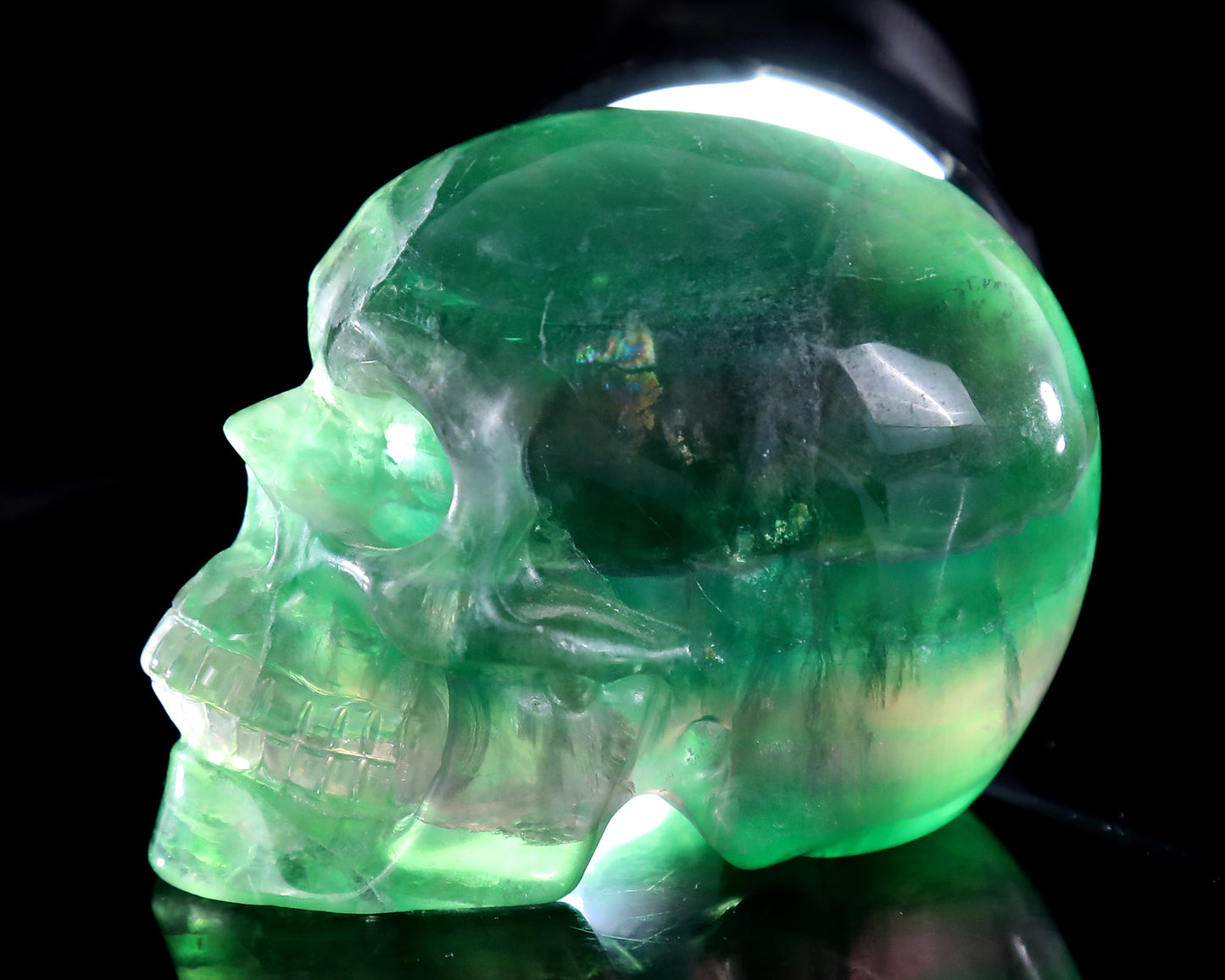 3.0" Fluorite Hand Carved Crystal Skull Sculpture