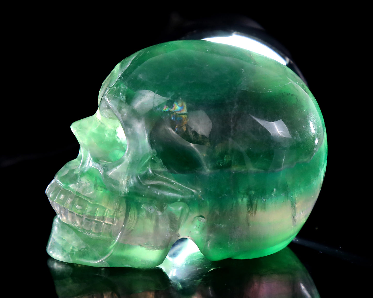 3.0" Fluorite Hand Carved Crystal Skull Sculpture