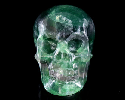 3.0" Fluorite Hand Carved Crystal Skull Sculpture