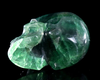 3.0" Fluorite Hand Carved Crystal Skull Sculpture