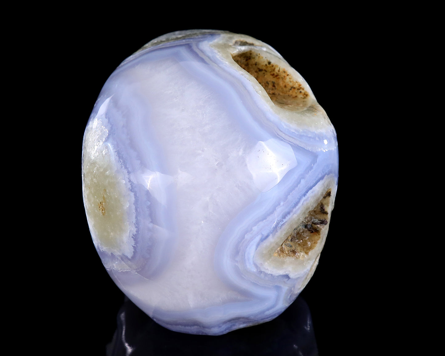 5.3" Blue Lace Agate Hand Carved Crystal Skull Sculpture