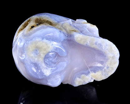 5.3" Blue Lace Agate Hand Carved Crystal Skull Sculpture