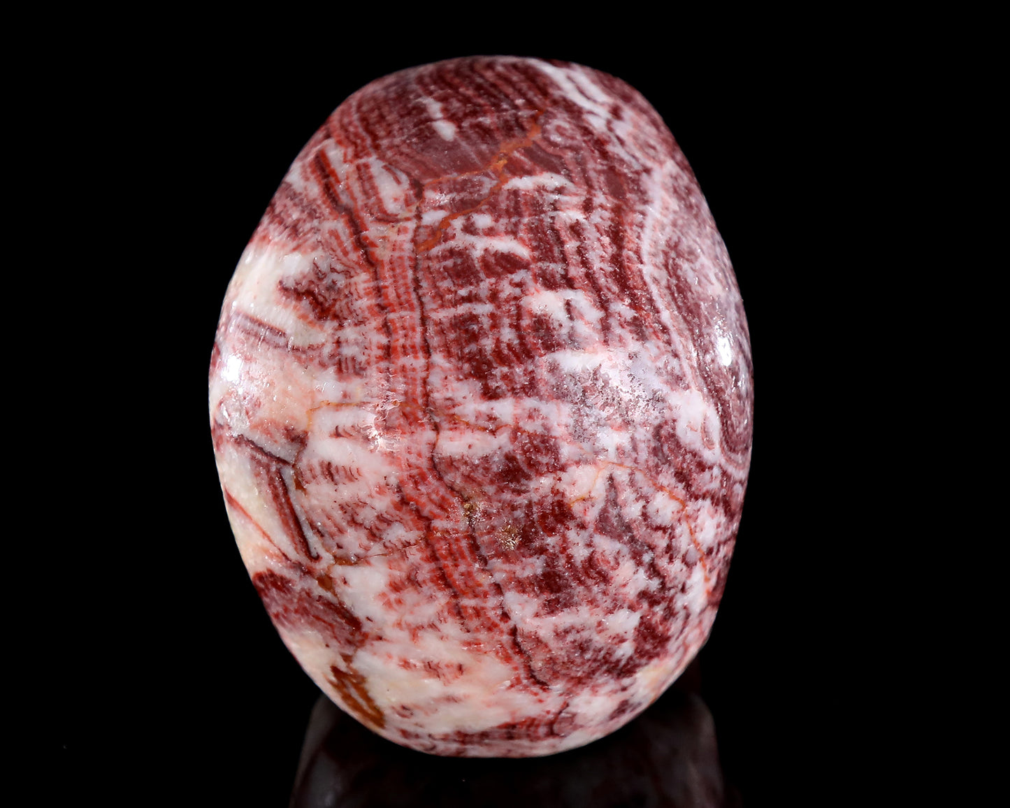 4.4" Red Zebra Agate Hand Carved Crystal Skull Sculpture