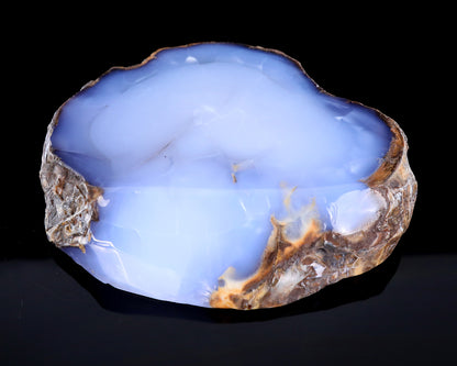 8.2" Blue Chalcedony Hand Carved Crystal Ashtray Fruit Tray